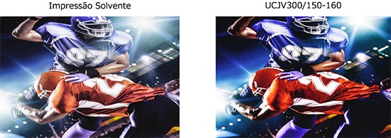 Comparação entre impressão UV com Solvente (imagem)