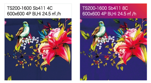 Com a tinta Violet, até mesmo tons roxos azulados que normalmente aparecem opacos na impressão em quatro cores são reproduzidos com intensidade vibrante e brilhante.