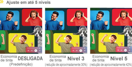 Função de economia de tinta (Ajuste em até 5 níveis)