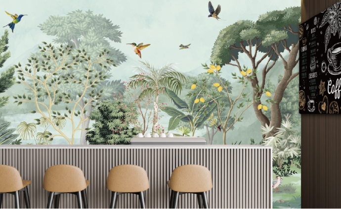 Decoração de interiores para varejo (papel de parede)
